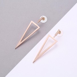 LILIE&WHITE Women's Earrings Triangle Design in Rose Gold Elegant and Timeless Jewellery Hypoallergenic Colour-Resistant Gift Idea for Women Birthday Anniversary or Valentine's Day, Copper, No