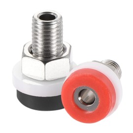 MECCANIXITY 2mm Banana Female Jack Socket Mount Connectors Binding Post for Banana Plug Connectors Red and Black 12 Pcs
