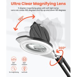 TASALON Professional Facial Steamer with 5X Magnifying Lamp, 2-in-1 Esthetician Steamer on Wheels with Ozone and Hot Mist, Ionic Facial Steamer for Facial Deep Cleaning and Moisturize