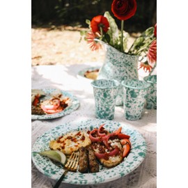 Enamelware Dinner Plate, 10.25 inch, Red/White Splatter (Single)
