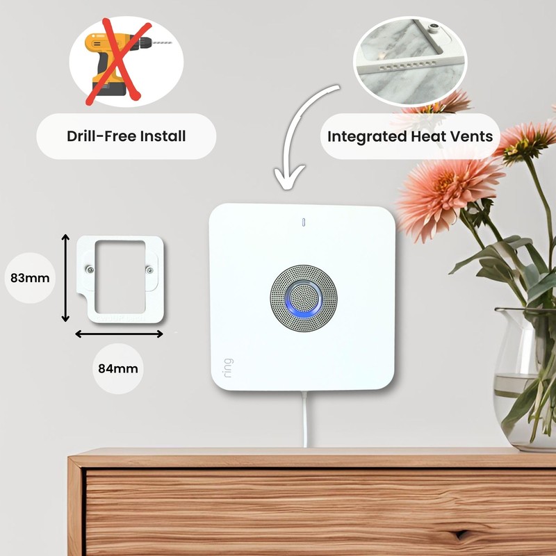 TwoUP Tech Slim Wall Mount for Ring Alarm Base Station