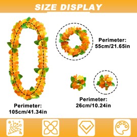 KEYIDO Hawaiian Garland Pineapple Sunglasses Set Hawaiian Fancy Dress Hawaiian Flower Leis with Necklace Headbands Wristbands Party Decorations Accessories for Tropical Luau Tiki Beach