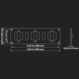 Repa Market 12" x 4" Inch (Outer Dimensions) Black Adjustable Air Wall Vent Cover - Indoor Outdoor Metal Grille Heating Cooling Ventilation for Home Garage Shed Open and Close Register (300 x 100 mm)