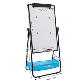 Dry Erase Board 24" x 35" Double Sided White Board with Stand Magnetic Easel Stand White Board Height Adjustable & 360° Rotating Whiteboard