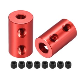 sourcing map 2 Pieces 4 mm to 6 mm Bore Rigid Clutch Screw L20XD12 Aluminium Alloy Shaft Coupling Connector Motor Accessories Red