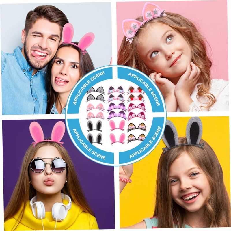 Gatuida 18pcs Cute Rabbit Ear Hairpins and Cat Ear Headdress
