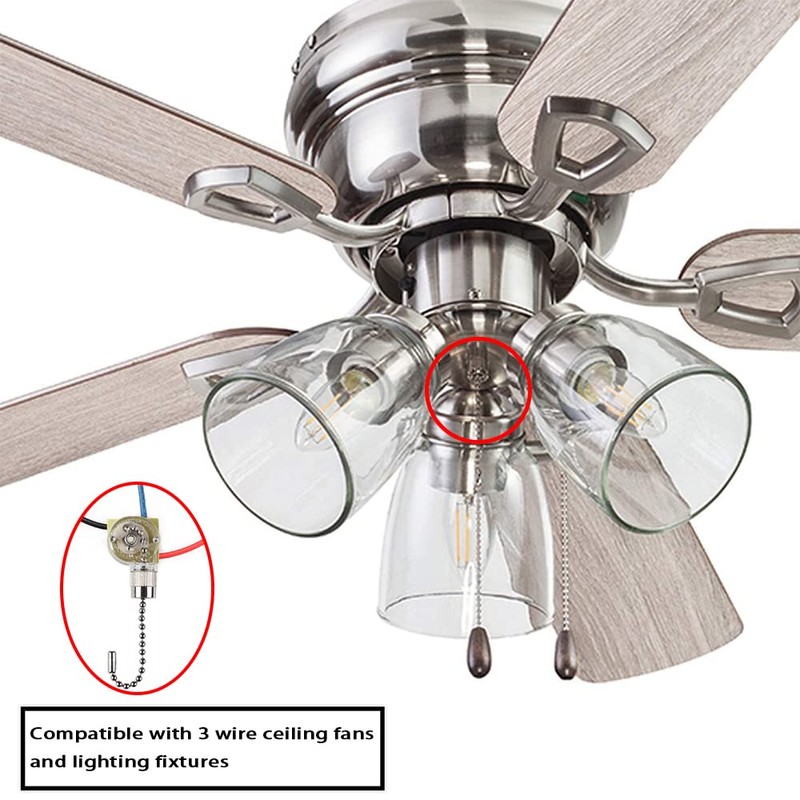 Ceiling Light Switch,ZE-110 3 Way 3-Wire Fan Light Switch Replacement