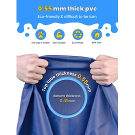 VISTOP Non-Slip Splash Pad for Kids and Dog, Thicken Sprinkler Pool Summer Outdoor Water Toys - Fun Backyard Fountain Play Mat for Baby Girls Boys Children or Pet Dog (117 Inch, Red&Yellow&Green&Blue)