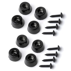 WALRUS Oil - Cutting Board Feet, Reinforced with Built-in Metal Washers, Rubber Bumper Protectors with Stainless Screws (Black 1/2") 8-Pack