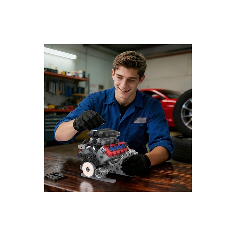 Mavo brix V8 Engine Building Set, Model Kit for Adults,