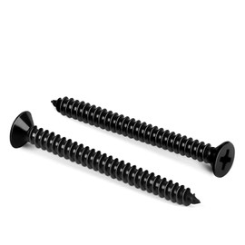 #10 x 2-1/2" Flat Head Wood Screw, Sheet Metal Screws, Stainless Steel 18-8 (304), Black Finish, 50 PCS