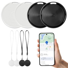 Glitfix Android Smart Tag, Bluetooth Key Finder Compatible with Google Find My Device App (Android Only), Bluetooth Key Finder for Luggage, Bags, Suitcases, Purses, White + Black, Pack of 4