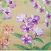 TWO Individual Napkins Orchids Gold Dinner for Decoupage (124