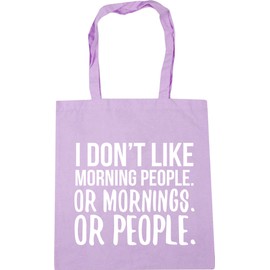 Hippowarehouse I don't like morning people, or mornings, or people Tote Shopping Gym Beach Bag 42cm x38cm, 10 litres