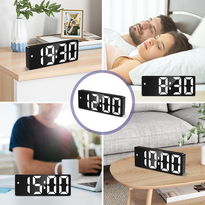 OQIMAX Digital Alarm Clock, LED Digital Alarm Clock with Temperature