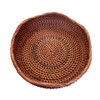 AMOLOLO Handmade Rattan Round Fruit Basket Food Storage Bowls Kitchen