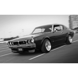 Painting Wallpaper Poster Removable Self Stick Nissan Skyline Skyline kpgc110 Notebook Prince Skyline Nissan 240 K Year 1974 Monochrome Character Black C110 – 012 W2 Wide Version 603 mm × For Architectural Wallpaper Weather Resistant Paint