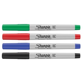 Sharpie Permanent Markers | Ultra-Fine Point | Assorted Classic Colours | 4 Count
