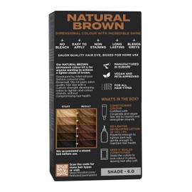 No Bleach London Permanent Hair Dye, Long-Lasting and Multi-dimensional At-Home Hair Colour, Fortified with Vegan Sea Silk and Cocamide for Incredible Shine, Colour: Natural Brown (Complete Kit)