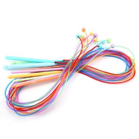 Tunisian Crochet Hooks Knitting Needle Set,12Pcs ABS Plastic Afghan Tunisian Crochet Hook Set with Cable Carpet Rug Weave Knitting Needles for Crochet Beginner and Professional Use