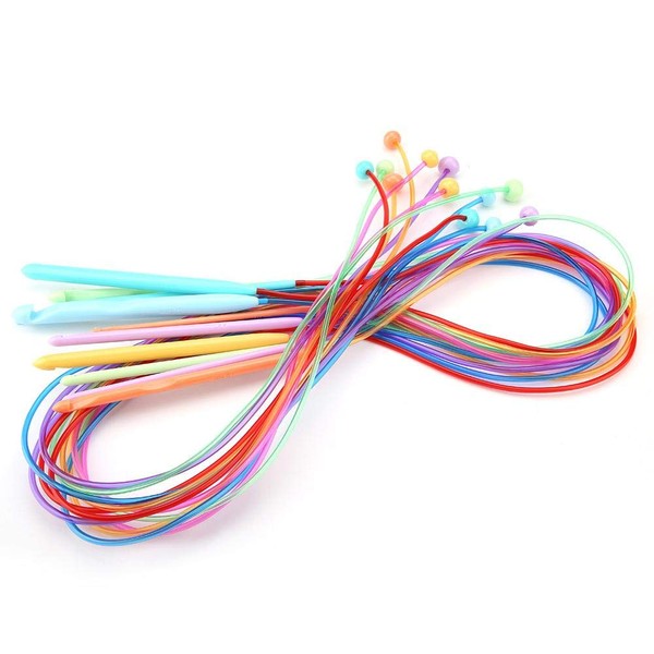 Tunisian Crochet Hooks Knitting Needle Set,12Pcs ABS Plastic Afghan Tunisian