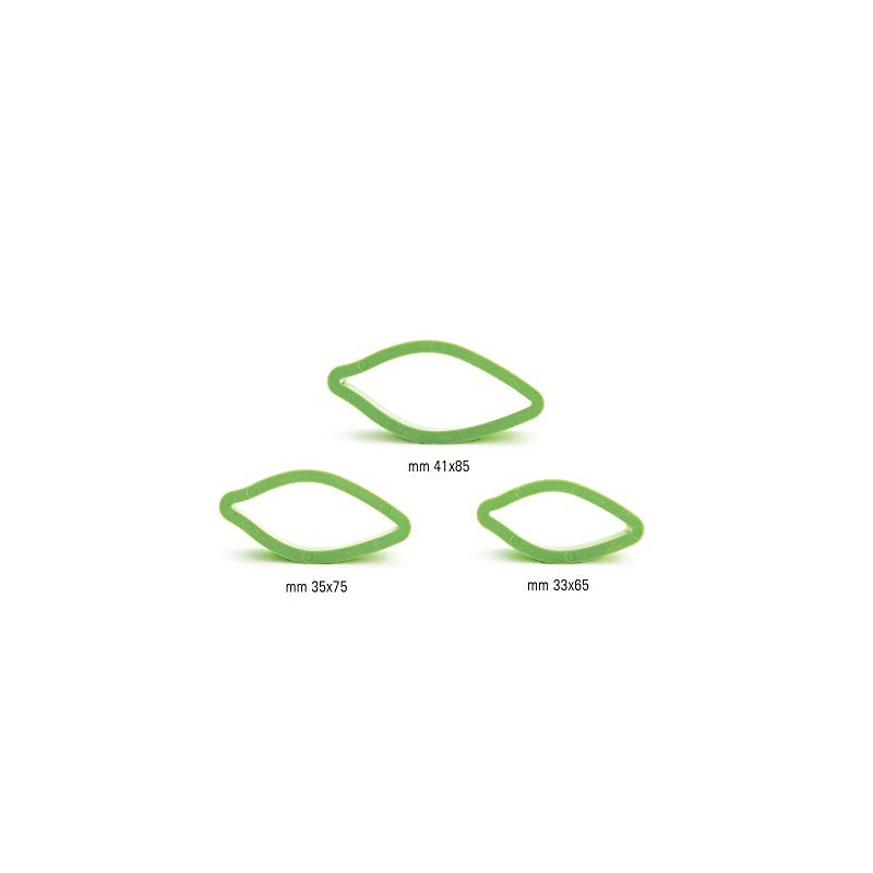 Decora 0803027 Cutter Set of 3 Long Leaf Plastic Green