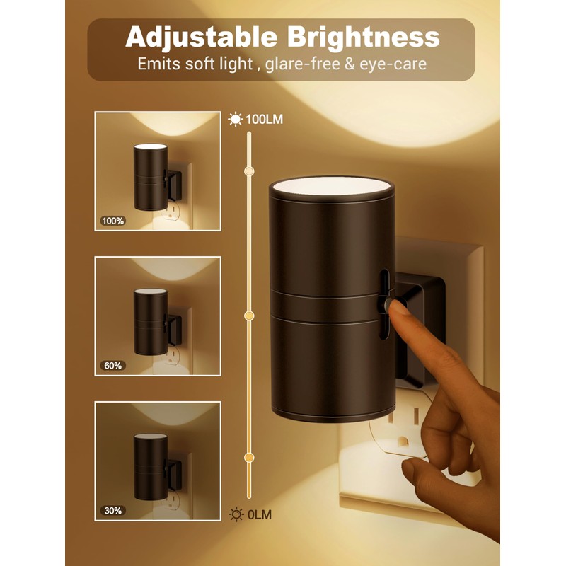 Night Lights Plug into Wall, Dimmable Night Light Plug in,