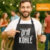 MoonWorks Barbecue Apron Man with Grill Seeking Woman with Charcoal