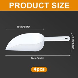 Pack of 4 Ice Scoop, Plastic Weighing Scoop, Household Flour Scoop for Kitchens, Bars, Buffets, Parties, Grains, Food Scoop, Filling Scoop for Kitchen, Bar, Buffet, Party, Garden, Versatile