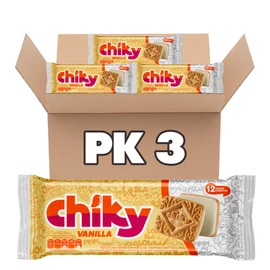 Chiky Vanilla Fudge Cookies, Crunchy & Sweet, Smooth Cream Center, Crispy Texture That Melts In Every Bite, 16.9 Ounces, 1 Box contains 3 Bags, each with 12 Individual Packs
