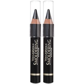 LOreal Paris Makeup Voluminous Smoldering Pencil Eyeliner with Custom Sharpener, Kajal Inspired  Richly Intense, Black, 2 Count                       