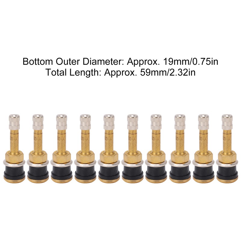 10 Pcs Valve Stems TR500 Straight Brass Heavy Duty Clamp