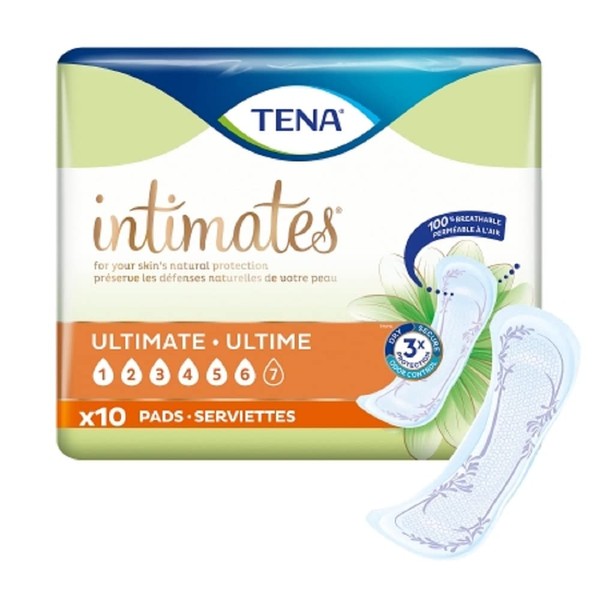 TENA Intimates Ultimate Bladder Control Pad 16 Inch Length Heavy Absorbency Dry-Fast Core One Size Fits Most Female Disposable, 54427 - Case of 40