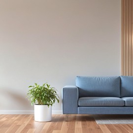 Fox & Fern 10 Inch Plant Pot with Drainage Plug — Premium Polystone Matte White Planter; Indoor & Outdoor Planter; 10 Inch Pots for Plants; Weather Resistant & UV Resistant