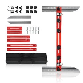 Stair Tread Template Tool,Dual Nut Aluminum Alloy Stair Tread Jig,Slide Rail Design Stairs Measuring Tool with Black Storage Bag,Staircase Gauge for Stairs,Risers,Partitions