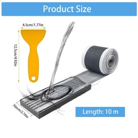 Disposable Drain Strainer, 70 mm x 10 m Drain Hair Catcher, Hair Strainer Shower, with Plastic Spatula, Reusable, Drain Strainer Shower, Shower Drain Mesh Sticker, Sink Strainer for Bathtubs, Kitchen,