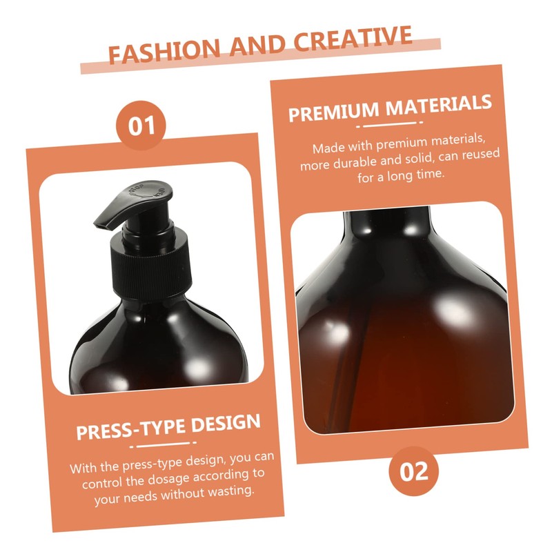 DOITOOL Plastic Squeeze Bottles Refillable Shampoo Containers Pump for Home