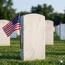 Flag Holder for Gravestones & Memorials, Grave Marker Flag Holder, Cemetery Memorial Flag Support, American Flag Stick Holder for Funeral Headstone, Tombstone