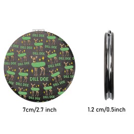 CHOORO Pickle Gift Funny Dill Pickle Makeup Mirror Dark Humor Pickle Compact Mirror (Dill M)