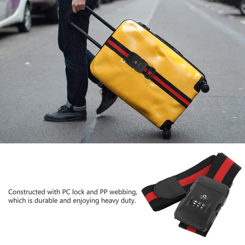 Luggage Strap Cross, Suitcase Belt TSA Combination Luggage Straps with