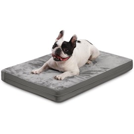BOODPET Compact Orthopedic Dog Bed – Dual-Sided for All Seasons | Small Dog Cooling Mat with Plush Fleece | Waterproof, Machine Washable (73x45x7cm, Grey)