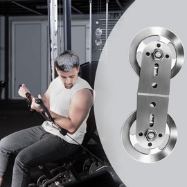 plzzree Swivel Dual Pulleys 360° Rotation Roller Double Pulley Wheel for DIY Home Gym Cable Machines Silent Bearing Swivel Groove Wheel Pull Down Attachment Weight Lifting