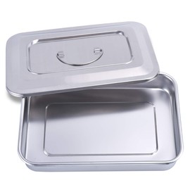 Bandejas quirúrgicas médicas de acero inoxidable para instrumentos dentales, organizador de bandejas de esterilización, cajas con tapa y mango de agar