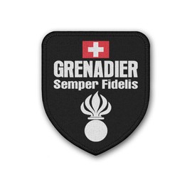 Copytec #42265 Grenadier Semper Fidelis Coat of Arms Armoured Grenadier Swiss 7.5 x 6.5 cm