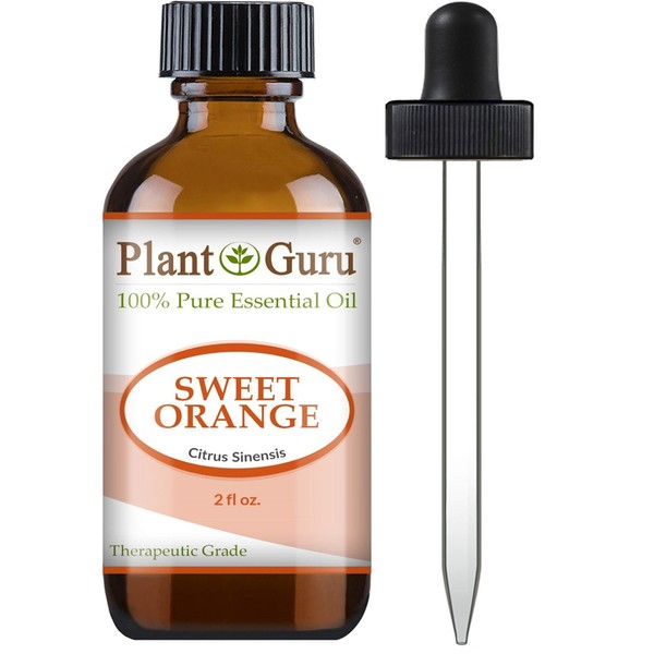 Sweet Orange Essential Oil 2 oz 100% Pure Undiluted Therapeutic Grade Citrus Sinensis , Cold Pressed from Fresh Orange Peel, Great for Aromatherapy Diffuser, Relaxation and Calming, Natural Cleaner.