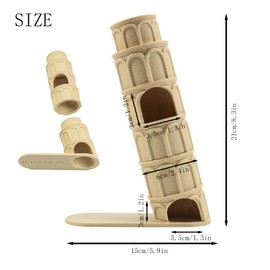 WEIGANGFANG Reptile Climbing Branch Habitat Decor Lizard Basking Platform and Hideout 3D Printed Leaning Tower of Pisa for Leopard Gecko, Bearded Dragon, Snake, and Small Amphibians