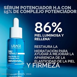 Uriage Eau Thermale sérum Booster con 1.5% de Ácido Hialurónico 30ml - 86% piel redensificada - Fórmula 97% natural - Efecto piel de melocotón, aroma 