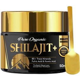 Shilajit Resin Pure Organic Himalayan, 50ml Natural Shilajit, 85+ Trace Minerals & Fulvic Acid, Ultra Strength