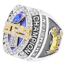 2025 Fantasy Football Championship Ring Heavy FFL Champion Trophy Ring Award Trophy for Fantasy Football League Winner (ring and stand together, size 13)