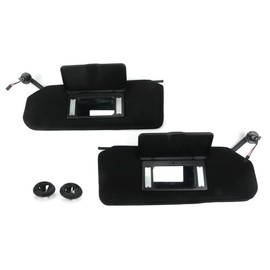 for 1997-2004 Corvette C5 Sun Visors Shades with Bezel Trim Mount PAIR Lighted Vanity Mirrors Black 10442033 10442034